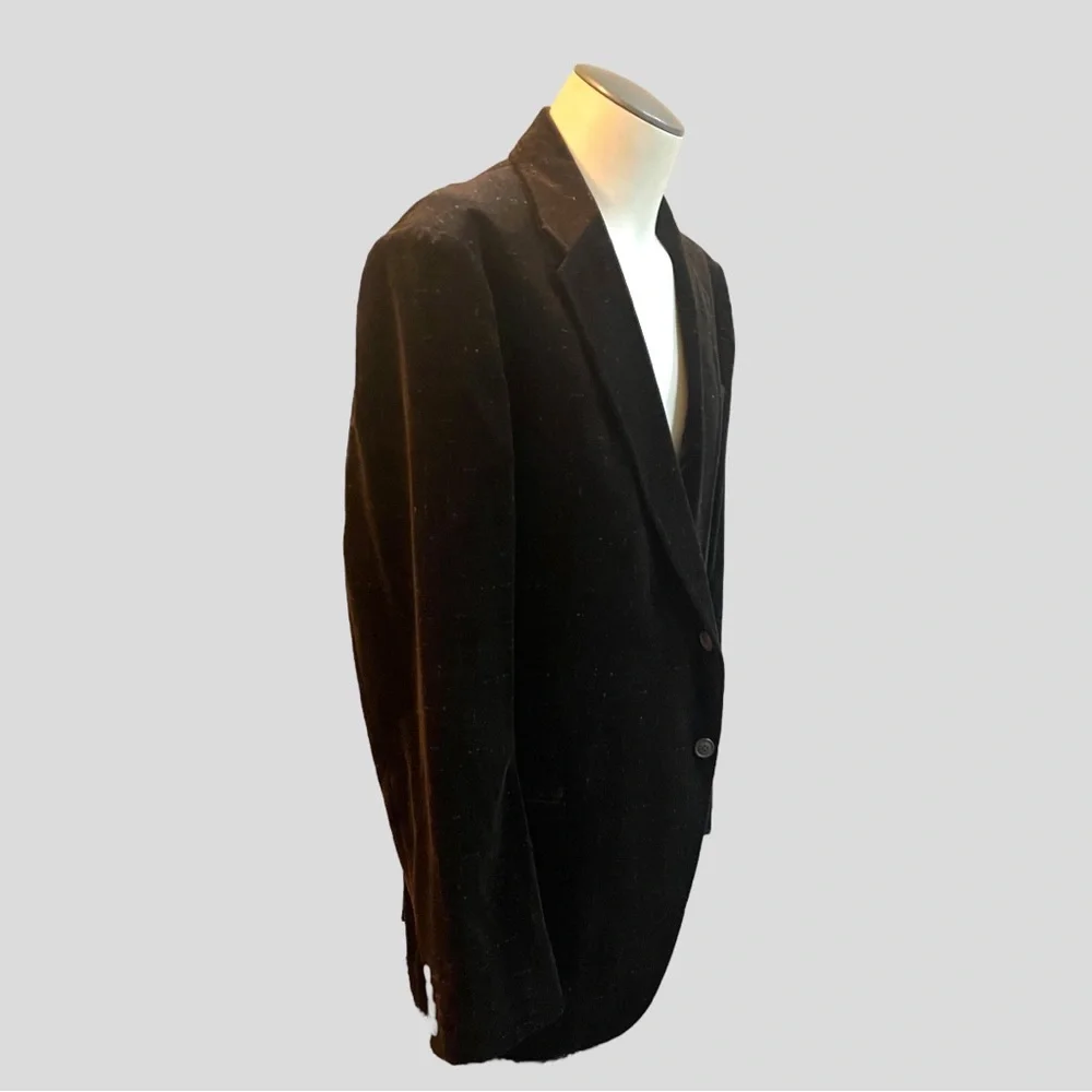 ARMANI COLLEZIONI BROWN VELVET SPECKLED SINGLE BREASTED DINNER JACKET
